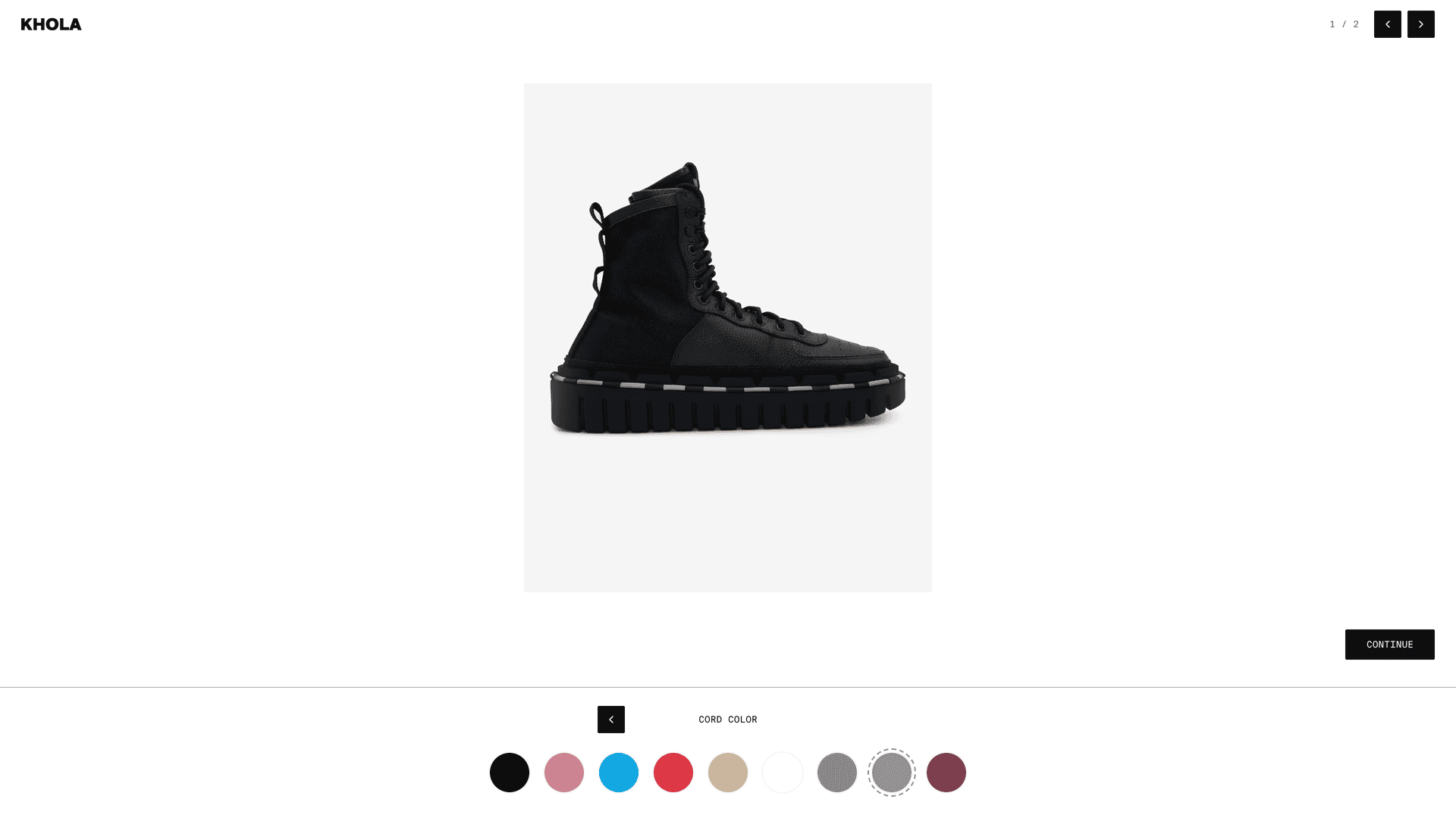 KHOLA exterior boot configurator options panel